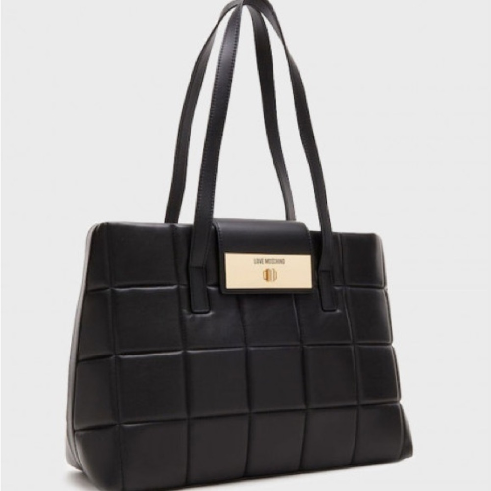 Love Moschino Black Quilted Tote Bag